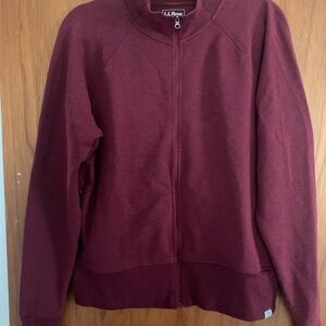 L.L. Bean Burgundy Cozy Sweatshirt Full Zip